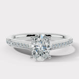 "Vivien" 1 Carat Oval Cut Diamond Channel Set Diamond Shoulder Engagement Ring DSOC09 HEERA DIAMONDS