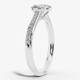"Vivien" Oval Cut Diamond Channel Set Diamond Shoulder Engagement Ring DSOC09 HEERA DIAMONDS