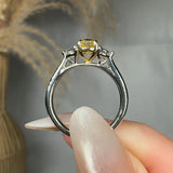 "Vorynth" Yellow 1.1 Carat Oval Cut Trilogy Lab Grown Diamond Engagement Ring HLR433 HEERA DIAMONDS