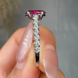 "Vyraza" Ruby 1.16 Carat Oval Cut Diamond Shoulder Engagement Ring HM964 HEERA DIAMONDS
