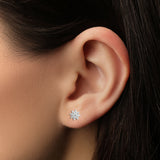 DIAMOND CLUSTER STUD EARRINGS IN 9K YELLOW GOLD