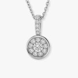 WHITE GOLD CLUSTER DIAMOND NECKLACE WITH CHAIN