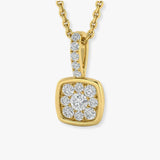WHITE GOLD CLUSTER DIAMOND PENDANT WITH CHAIN