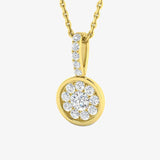 WHITE GOLD CLUSTER DIAMOND RING WITH CHAIN