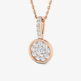 WHITE GOLD CLUSTER DIAMOND RING WITH CHAIN