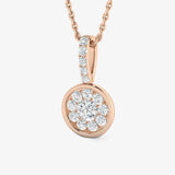 WHITE GOLD CLUSTER DIAMOND RING WITH CHAIN LM JEWELLERY