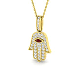 WHITE GOLD HAMZA DIAMOND PENDANT WITH CHAIN