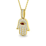 WHITE GOLD HAMZA DIAMOND PENDANT WITH CHAIN LM JEWELLERY