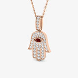 WHITE GOLD HAMZA DIAMOND PENDANT WITH CHAIN