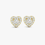 WHITE GOLD HEART SHAPE HALO DIAMOND EARRING