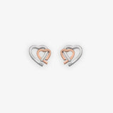 Warm Heart Earrings - Rose Gold Plate Accents Hot Diamonds
