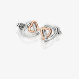 Warm Heart Earrings - Rose Gold Plate Accents Hot Diamonds