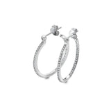 White Topaz Hoop Earrings Hot Diamonds
