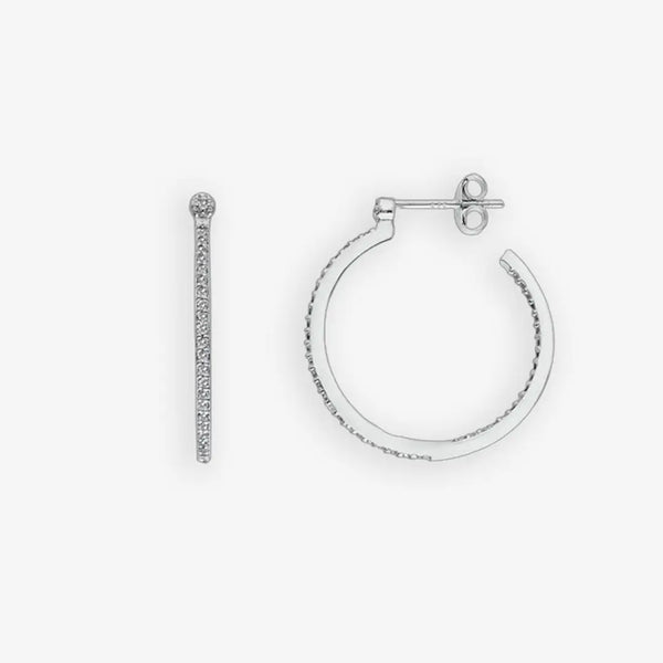 White Topaz Hoop Earrings Hot Diamonds