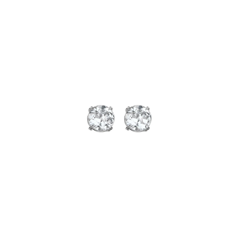 White Topaz Solitaire Earrings Hot Diamonds