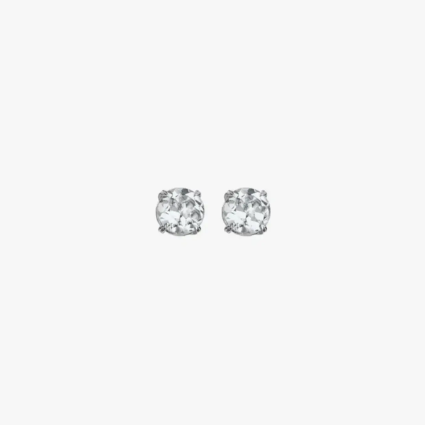 White Topaz Solitaire Earrings Hot Diamonds