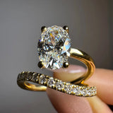 "Windsor" 1.51 Carat Oval Cut Diamond Shoulder Matching Set Engagement Ring DSOC13 HEERA DIAMONDS