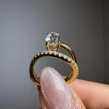 "Windsor" 1.51 Carat Oval Cut Diamond Shoulder Matching Set Engagement Ring DSOC13 HEERA DIAMONDS