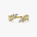 "Wren" Leaf and Branch 0.85ct Diamond Open Eternity Ring ET58