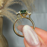 "Xavionra" Green 2.01 Carat Radiant Cut Trilogy Diamond Engagement Ring HLR425 HEERA DIAMONDS