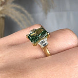 "Xavionra" Green 2.01 Carat Radiant Cut Trilogy Lab Grown Diamond Engagement Ring HLR425 HEERA DIAMONDS