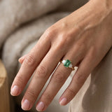 "Xavionra" Green 2.01 Carat Radiant Cut Trilogy Lab Grown Diamond Engagement Ring HLR425