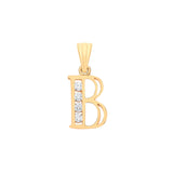 Y/G Channel Set Cz Initial Pendants HEERA DIAMONDS