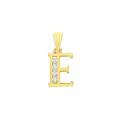 Y/G Channel Set Cz Initial Pendants HEERA DIAMONDS