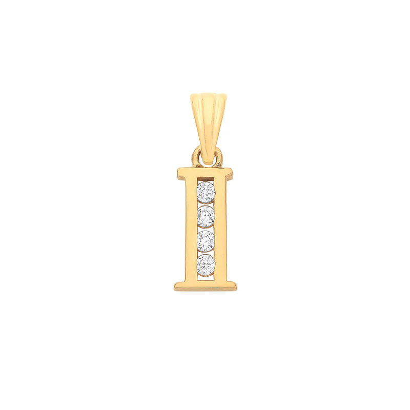 Y/G Channel Set Cz Initial Pendants HEERA DIAMONDS
