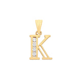 Y/G Channel Set Cz Initial Pendants HEERA DIAMONDS