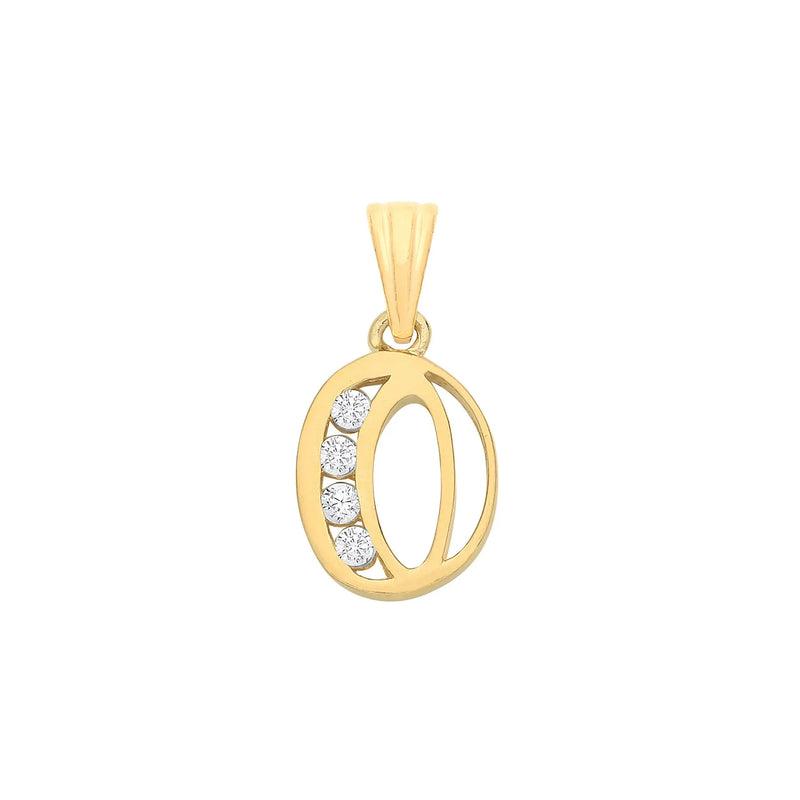 Y/G Channel Set Cz Initial Pendants HEERA DIAMONDS