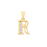 Y/G Channel Set Cz Initial Pendants HEERA DIAMONDS