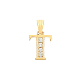 Y/G Channel Set Cz Initial Pendants HEERA DIAMONDS