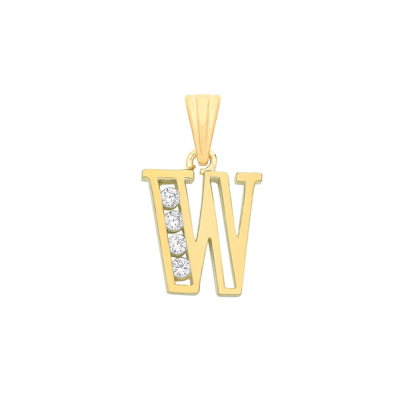 Y/G Channel Set Cz Initial Pendants HEERA DIAMONDS