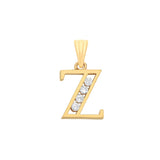 Y/G Channel Set Cz Initial Pendants HEERA DIAMONDS
