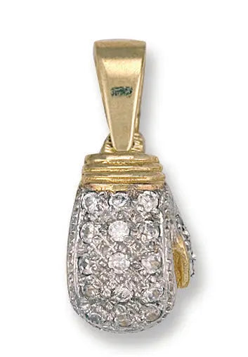 Y/G Cz Boxing Glove Pendant Heera Diamonds