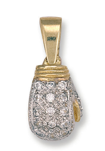 Y/G Cz Boxing Glove Pendant Heera Diamonds