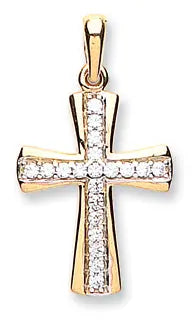 Y/G Cz Cross Pendants Heera Diamonds