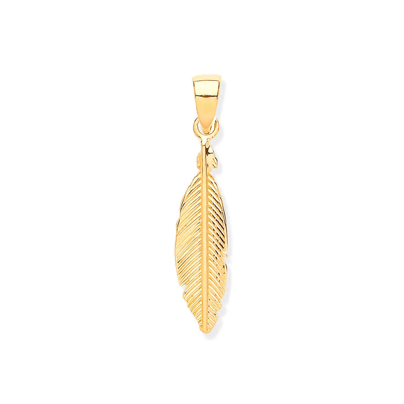 Y/G Feather Leaf Pendant Heera Diamonds