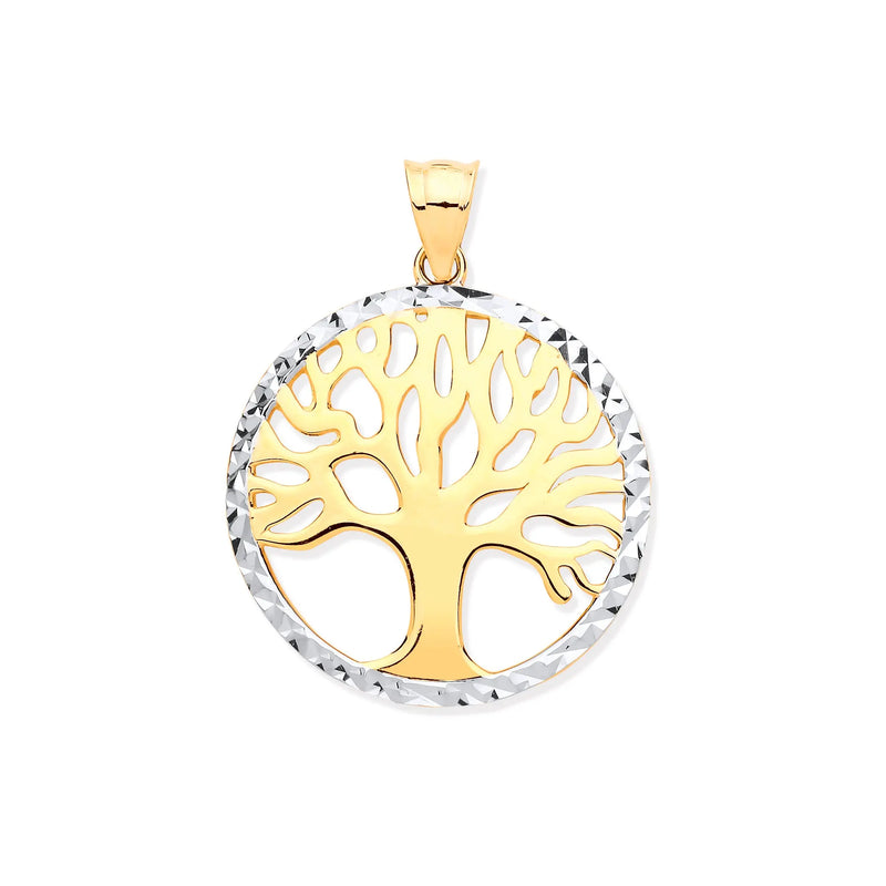 Y & W/G Tree of Life Pendant Heera Diamonds