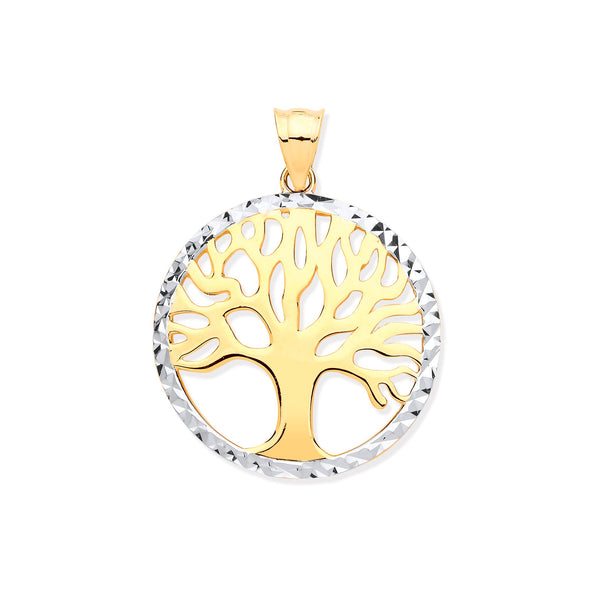Y & W/G Tree of Life Pendant Heera Diamonds