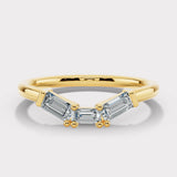"Yara" V Shape Eternity Ring Emerald Cut 0.30ct Diamond ET36