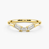 "Yara" V Shape Eternity Ring Emerald Cut 0.30ct Diamond ET36