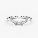 "Yara" V Shape Eternity Ring Emerald Cut 0.30ct Diamond ET36