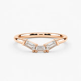 "Yara" V Shape Eternity Ring Emerald Cut 0.30ct Diamond ET36