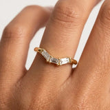 "Yara" V Shape Eternity Ring Emerald Cut 0.30ct Diamond ET36