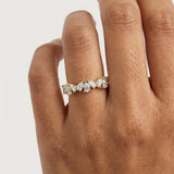 "Zafira" 0.62 Carat Round Cut Diamond Half Eternity Ring ET91