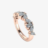 "Zafira" 0.62 Carat Round Cut Diamond Half Eternity Ring ET91