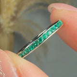 "Zal" Emerald Green 0.3 Carat Natural Diamond Half Eternity Ring HR1001 HEERA DIAMONDS