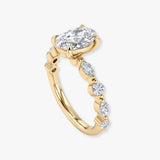 "Zalen" 0.59 Carat Oval Cut Lab Grown Diamond Shoulder Engagement Ring HLM378